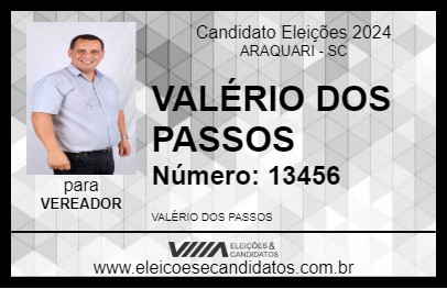 Candidato VALÉRIO DOS PASSOS 2024 - ARAQUARI - Eleições