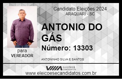 Candidato ANTONIO DO GÁS 2024 - ARAQUARI - Eleições