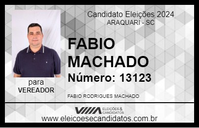 Candidato FABIO MACHADO 2024 - ARAQUARI - Eleições