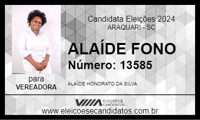 Candidato ALAÍDE FONO 2024 - ARAQUARI - Eleições