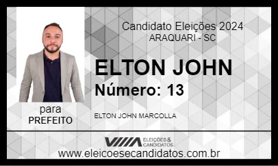 Candidato ELTON JHON 2024 - ARAQUARI - Eleições