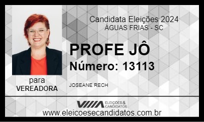 Candidato PROFE JÔ 2024 - ÁGUAS FRIAS - Eleições