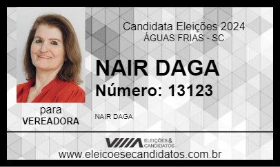 Candidato NAIR DAGA 2024 - ÁGUAS FRIAS - Eleições