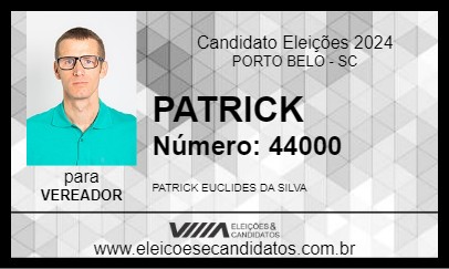 Candidato PATRICK 2024 - PORTO BELO - Eleições