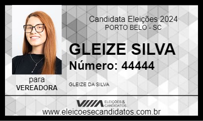 Candidato GLEIZE SILVA  2024 - PORTO BELO - Eleições