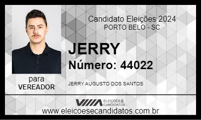 Candidato JERRY 2024 - PORTO BELO - Eleições