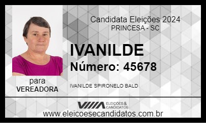 Candidato IVANILDE 2024 - PRINCESA - Eleições