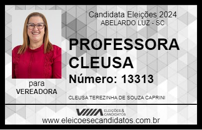 Candidato PROFESSORA CLEUSA 2024 - ABELARDO LUZ - Eleições