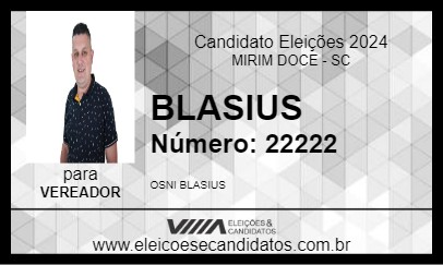 Candidato BLASIUS 2024 - MIRIM DOCE - Eleições