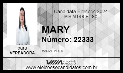 Candidato MARY 2024 - MIRIM DOCE - Eleições