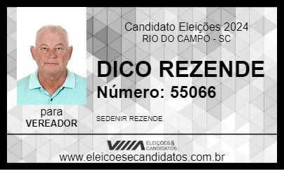 Candidato DICO REZENDE  2024 - RIO DO CAMPO - Eleições