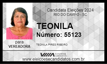 Candidato TEONILA 2024 - RIO DO CAMPO - Eleições