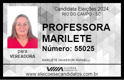 Candidato PROFESSORA MARILETE  2024 - RIO DO CAMPO - Eleições