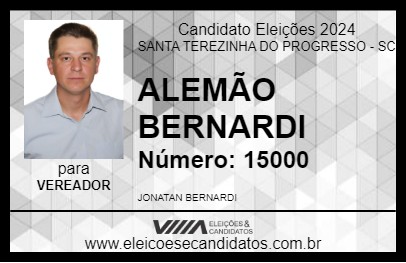 Candidato ALEMÃO BERNARDI 2024 - SANTA TEREZINHA DO PROGRESSO - Eleições