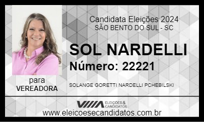 Candidato SOL NARDELLI 2024 - SÃO BENTO DO SUL - Eleições