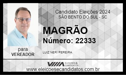 Candidato MAGRÃO 2024 - SÃO BENTO DO SUL - Eleições