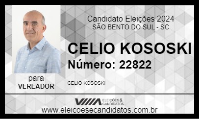 Candidato CELIO KOSOSKI 2024 - SÃO BENTO DO SUL - Eleições