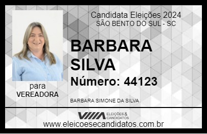 Candidato BARBARA SILVA 2024 - SÃO BENTO DO SUL - Eleições