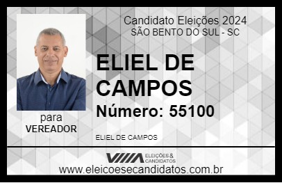 Candidato ELIEL DE CAMPOS 2024 - SÃO BENTO DO SUL - Eleições