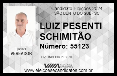 Candidato LUIZ PESENTI SCHIMITÃO 2024 - SÃO BENTO DO SUL - Eleições