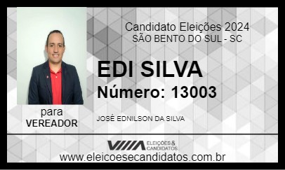 Candidato EDI SILVA 2024 - SÃO BENTO DO SUL - Eleições