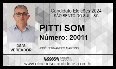 Candidato PITTI SOM 2024 - SÃO BENTO DO SUL - Eleições