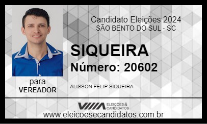 Candidato SIQUEIRA 2024 - SÃO BENTO DO SUL - Eleições