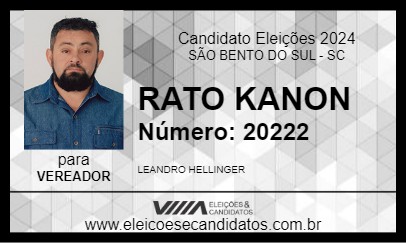 Candidato RATO KANON 2024 - SÃO BENTO DO SUL - Eleições