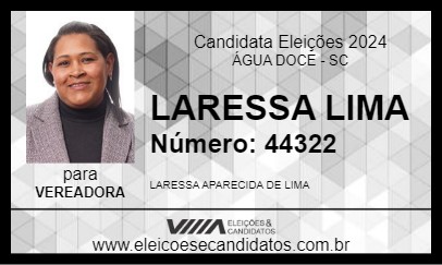 Candidato LARESSA LIMA 2024 - ÁGUA DOCE - Eleições