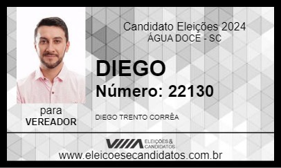 Candidato DIEGO 2024 - ÁGUA DOCE - Eleições