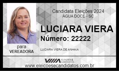 Candidato LUCIARA VIERA 2024 - ÁGUA DOCE - Eleições