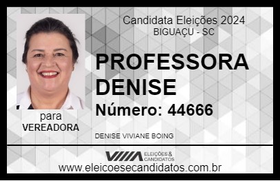 Candidato PROFESSORA DENISE 2024 - BIGUAÇU - Eleições