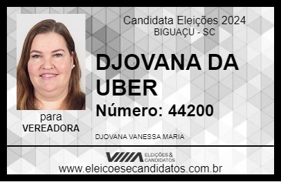 Candidato DJOVANA DA UBER 2024 - BIGUAÇU - Eleições