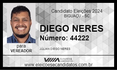 Candidato DIEGO NERES 2024 - BIGUAÇU - Eleições