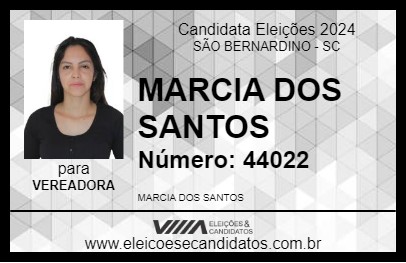 Candidato MARCIA DOS SANTOS 2024 - SÃO BERNARDINO - Eleições