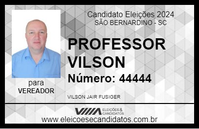 Candidato PROFESSOR VILSON 2024 - SÃO BERNARDINO - Eleições