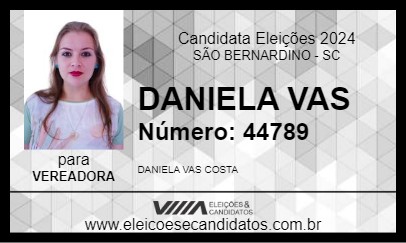 Candidato DANIELA VAS  2024 - SÃO BERNARDINO - Eleições