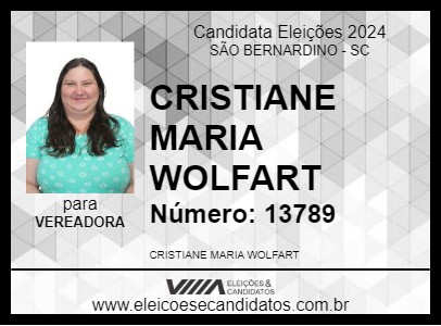 Candidato CRISTIANE MARIA WOLFART 2024 - SÃO BERNARDINO - Eleições