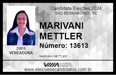 Candidato MARIVANI METTLER 2024 - SÃO BERNARDINO - Eleições