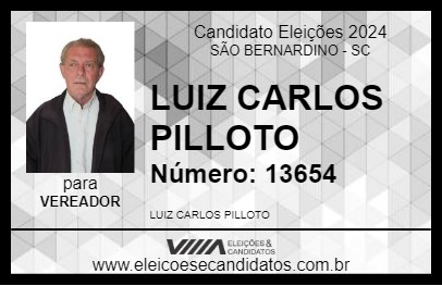 Candidato LUIZ CARLOS PILLOTO 2024 - SÃO BERNARDINO - Eleições