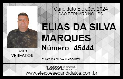 Candidato ELIAS DA SILVA MARQUES 2024 - SÃO BERNARDINO - Eleições