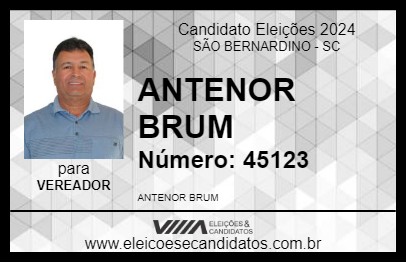 Candidato ANTENOR BRUM 2024 - SÃO BERNARDINO - Eleições