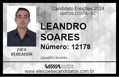 Candidato LEANDRO SOARES 2024 - MATOS COSTA - Eleições