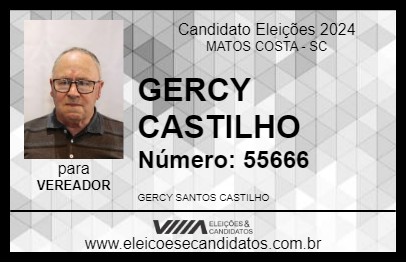 Candidato GERCY CASTILHO 2024 - MATOS COSTA - Eleições