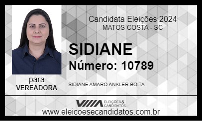 Candidato SIDIANE 2024 - MATOS COSTA - Eleições