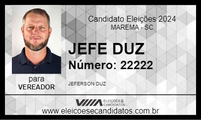 Candidato JEFE DUZ 2024 - MAREMA - Eleições