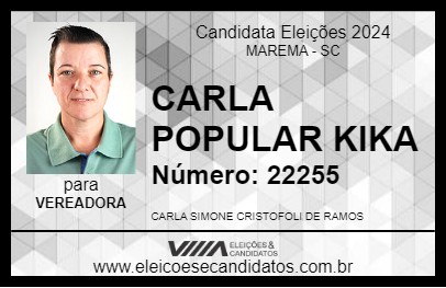 Candidato CARLA POPULAR KIKA 2024 - MAREMA - Eleições