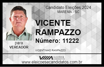 Candidato VICENTINHO RAMPAZZO 2024 - MAREMA - Eleições