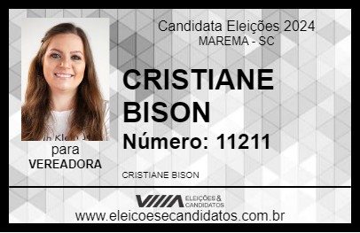 Candidato CRISTIANE BISON 2024 - MAREMA - Eleições