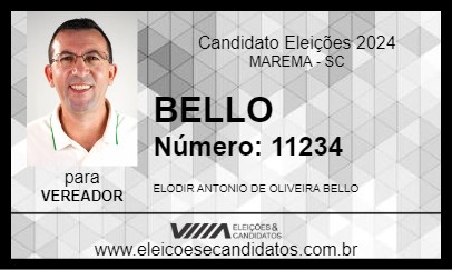 Candidato BELLO 2024 - MAREMA - Eleições